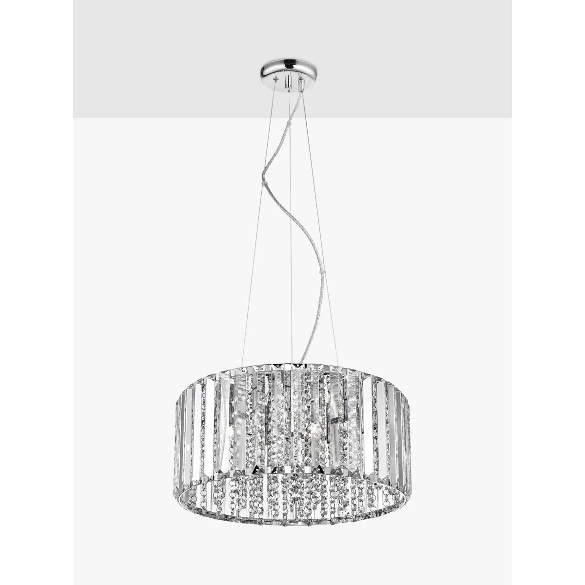 Impex Diore Crystal Pendant Ceiling Light, Large, Clear/Chrome – image 2