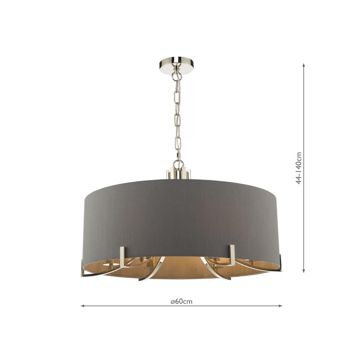 Där Veyron Ceiling Light, Grey/Polished Nickel – image 5