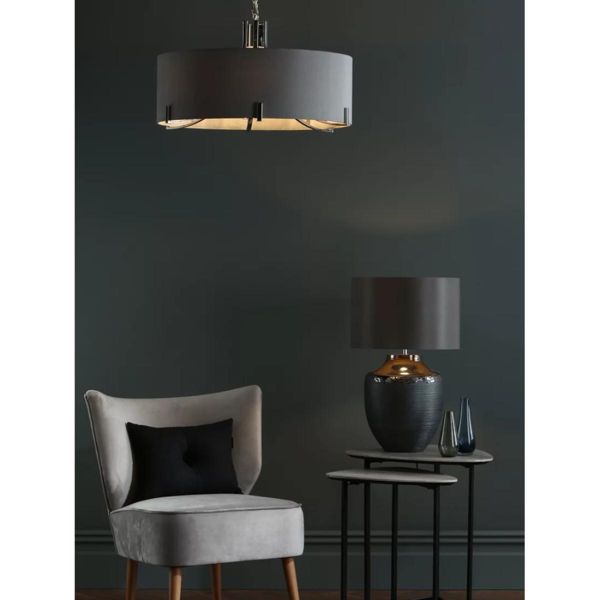 Där Veyron Ceiling Light, Grey/Polished Nickel – image 6
