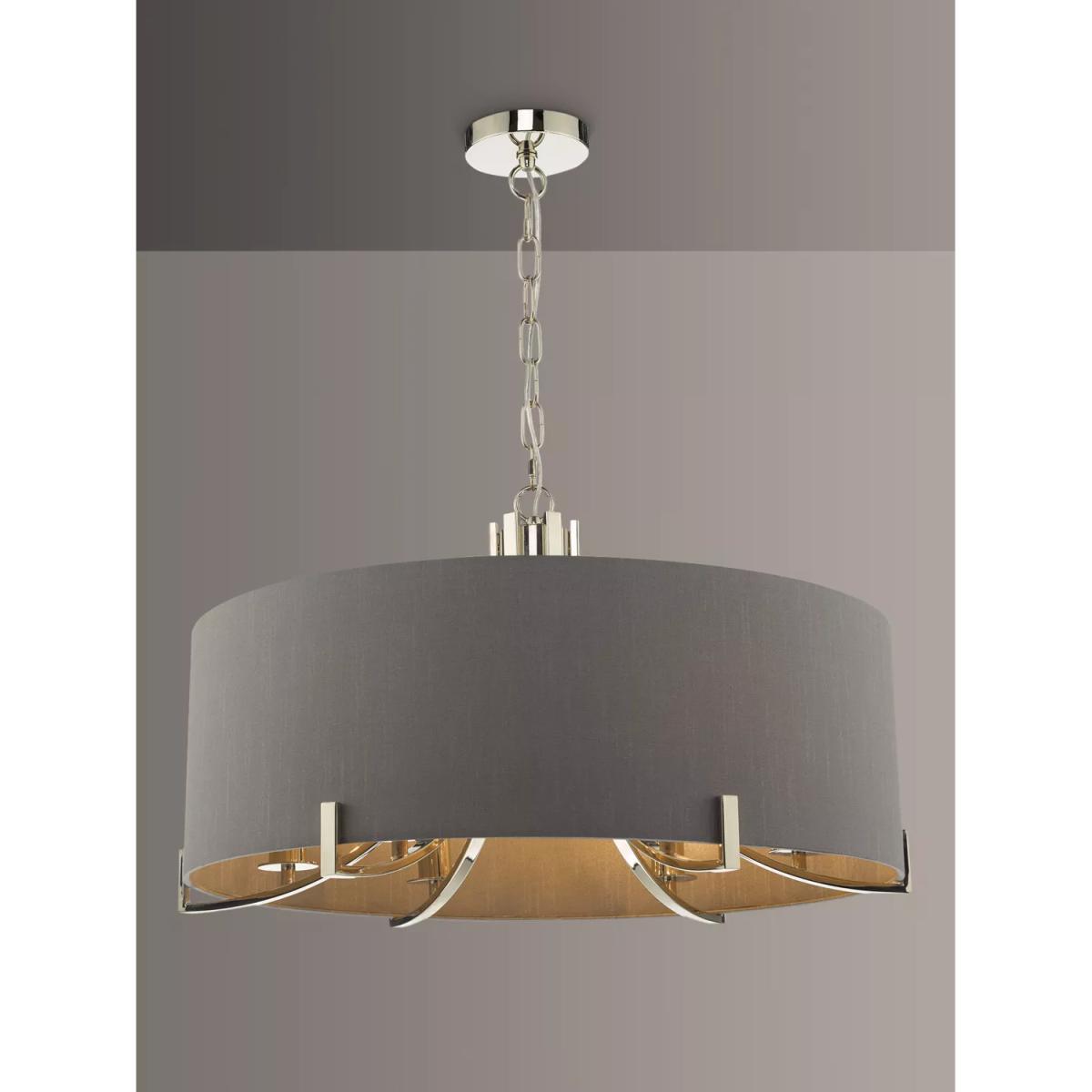 Där Veyron Ceiling Light, Grey/Polished Nickel – image 1
