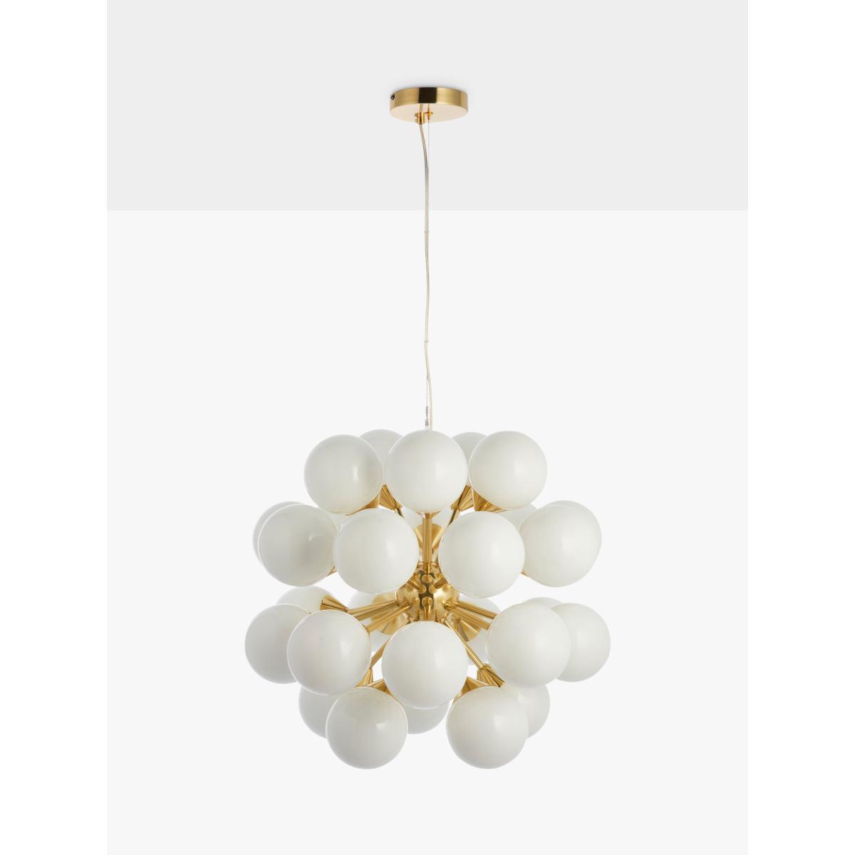 Bay Lighting Riess Glass Ceiling Light, White/Brass – image 2