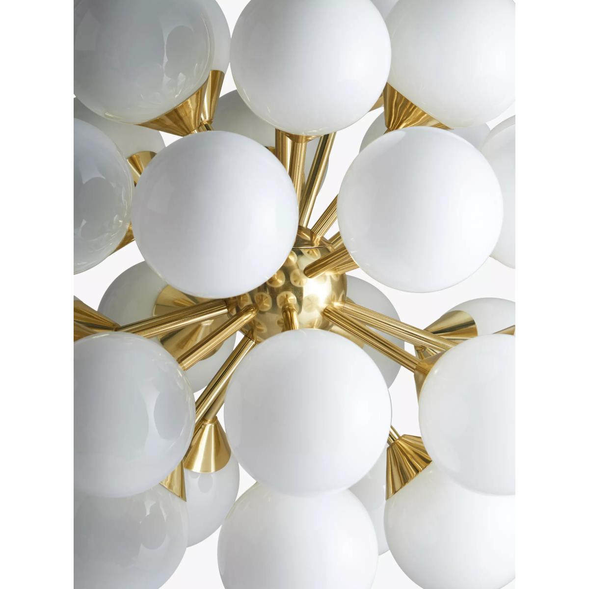 Bay Lighting Riess Glass Ceiling Light, White/Brass – image 3