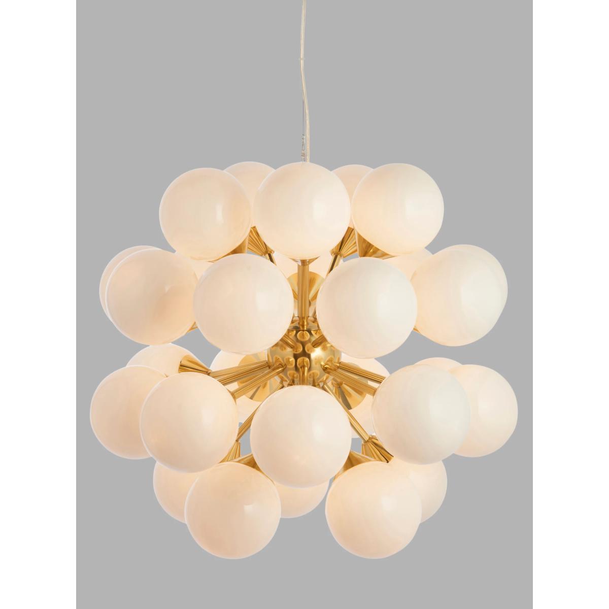 Bay Lighting Riess Glass Ceiling Light, White/Brass – image 4