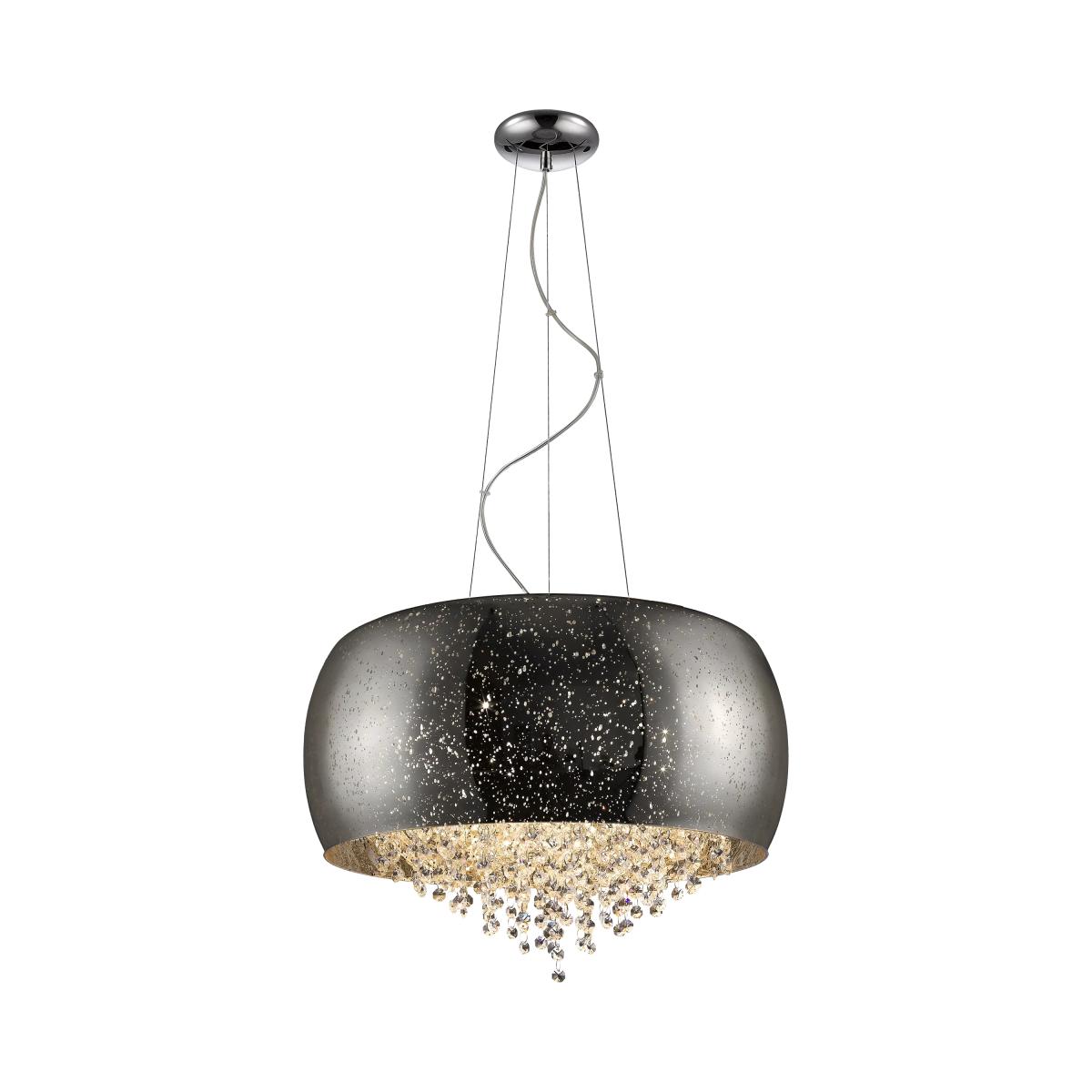 Impex Luna 5 Light Crystal Pendant Light, Silver Chrome – image 2