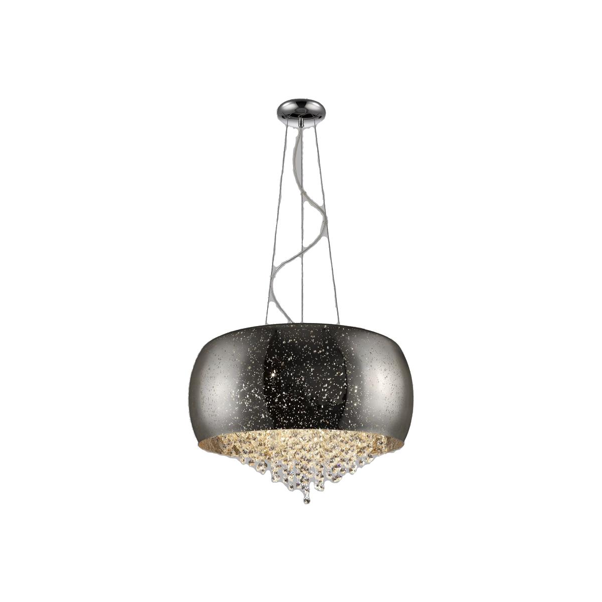 Impex Luna 5 Light Crystal Pendant Light, Silver Chrome – image 1