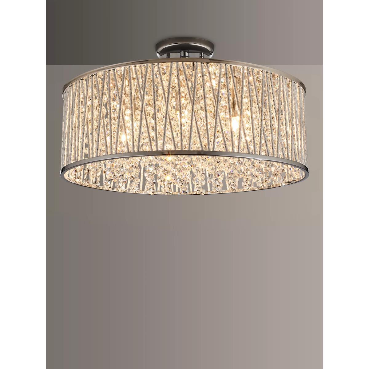 John Lewis & Partners Emilia Large Crystal Drum Flush Ceiling Light – image 2
