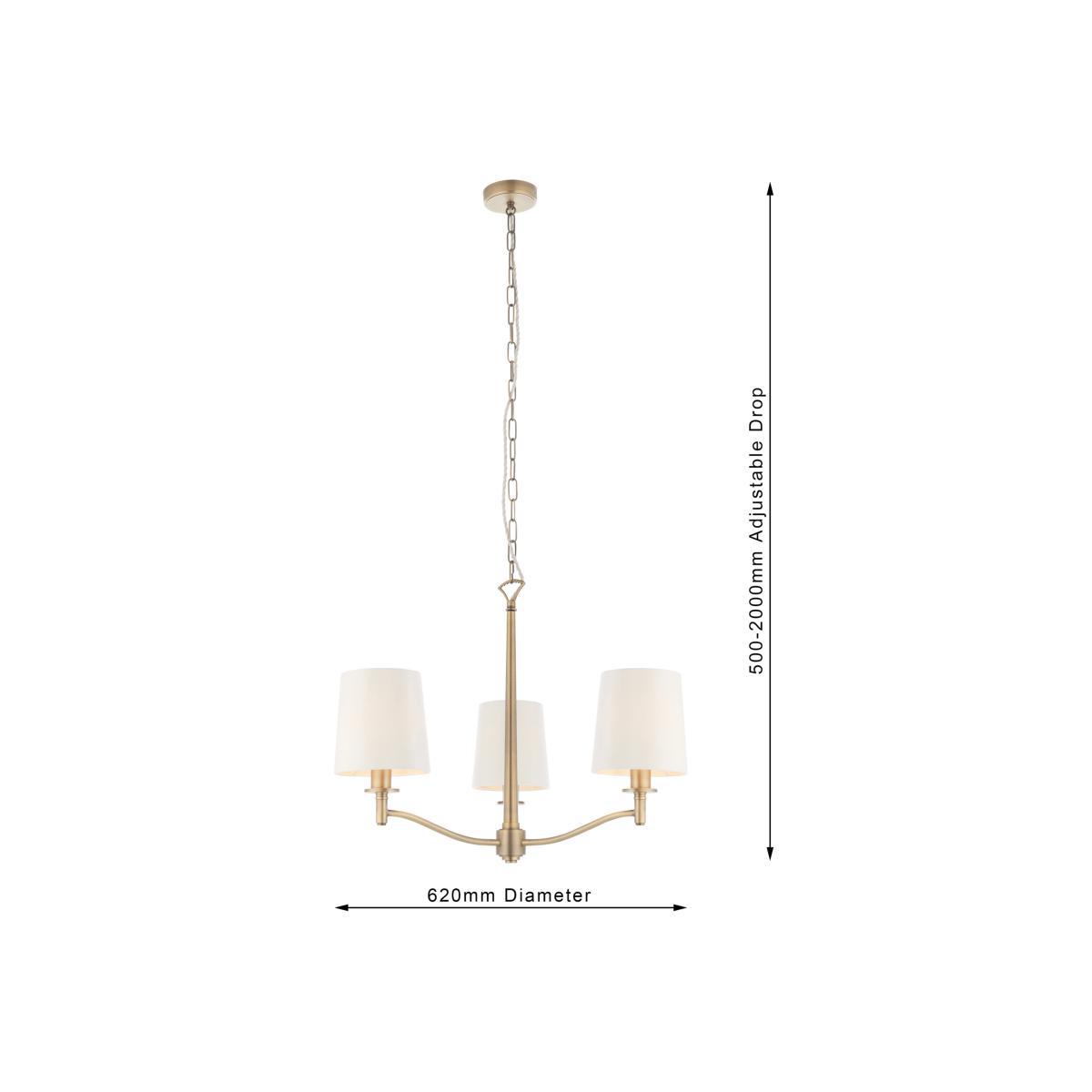 Bay Lighting Eleanor 3 Arm Ceiling Light, Antique Brass – image 4