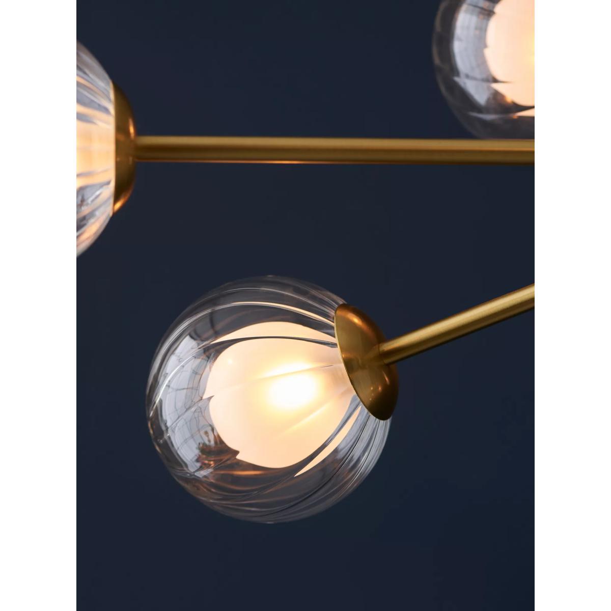 Bay Lighting Zora 9 Arm Semi Flush Ceiling Light, Gold – image 5