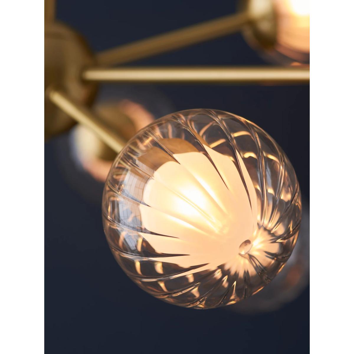 Bay Lighting Zora 9 Arm Semi Flush Ceiling Light, Gold – image 6
