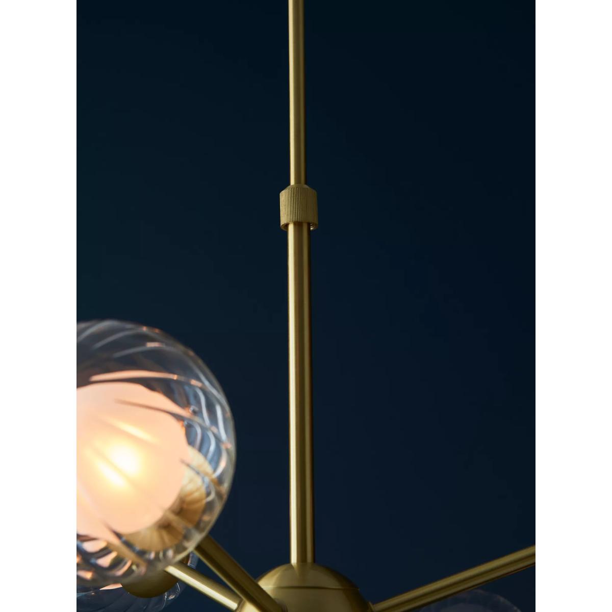 Bay Lighting Zora 9 Arm Semi Flush Ceiling Light, Gold – image 7