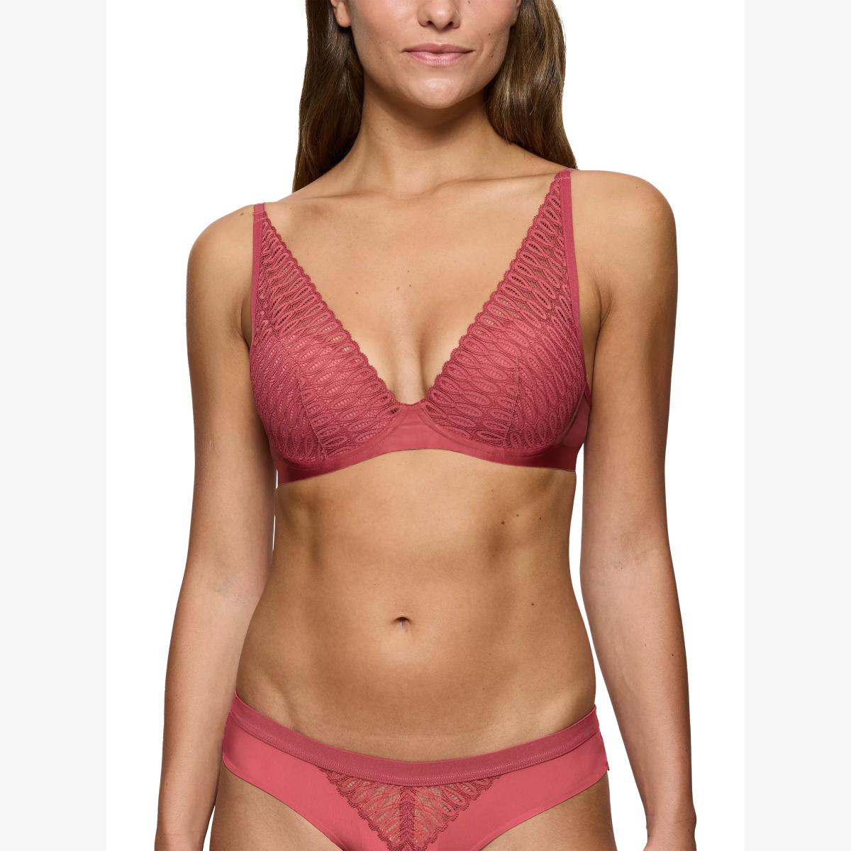 Triumph Aura Spotlight Underwired Plunge Bra, Strawberry Allure – image 1
