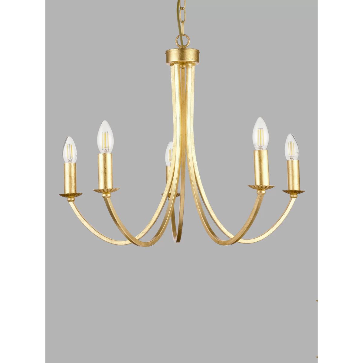 John Lewis Belle 5 Light Candelabra Ceiling Light, Gold – image 2