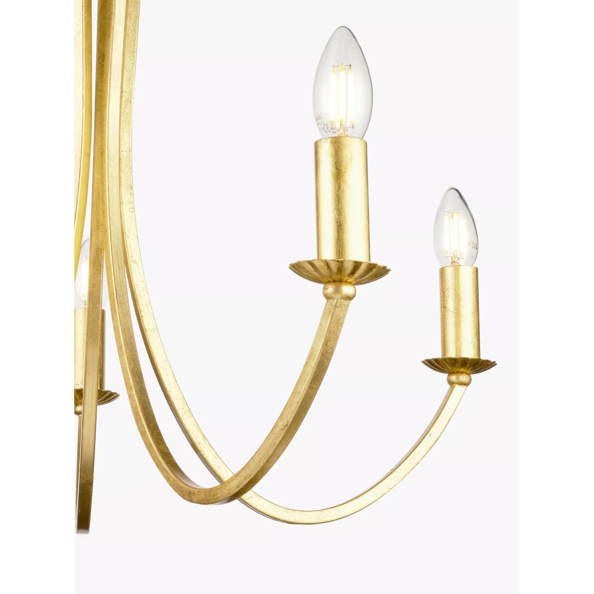 John Lewis Belle 5 Light Candelabra Ceiling Light, Gold – image 3