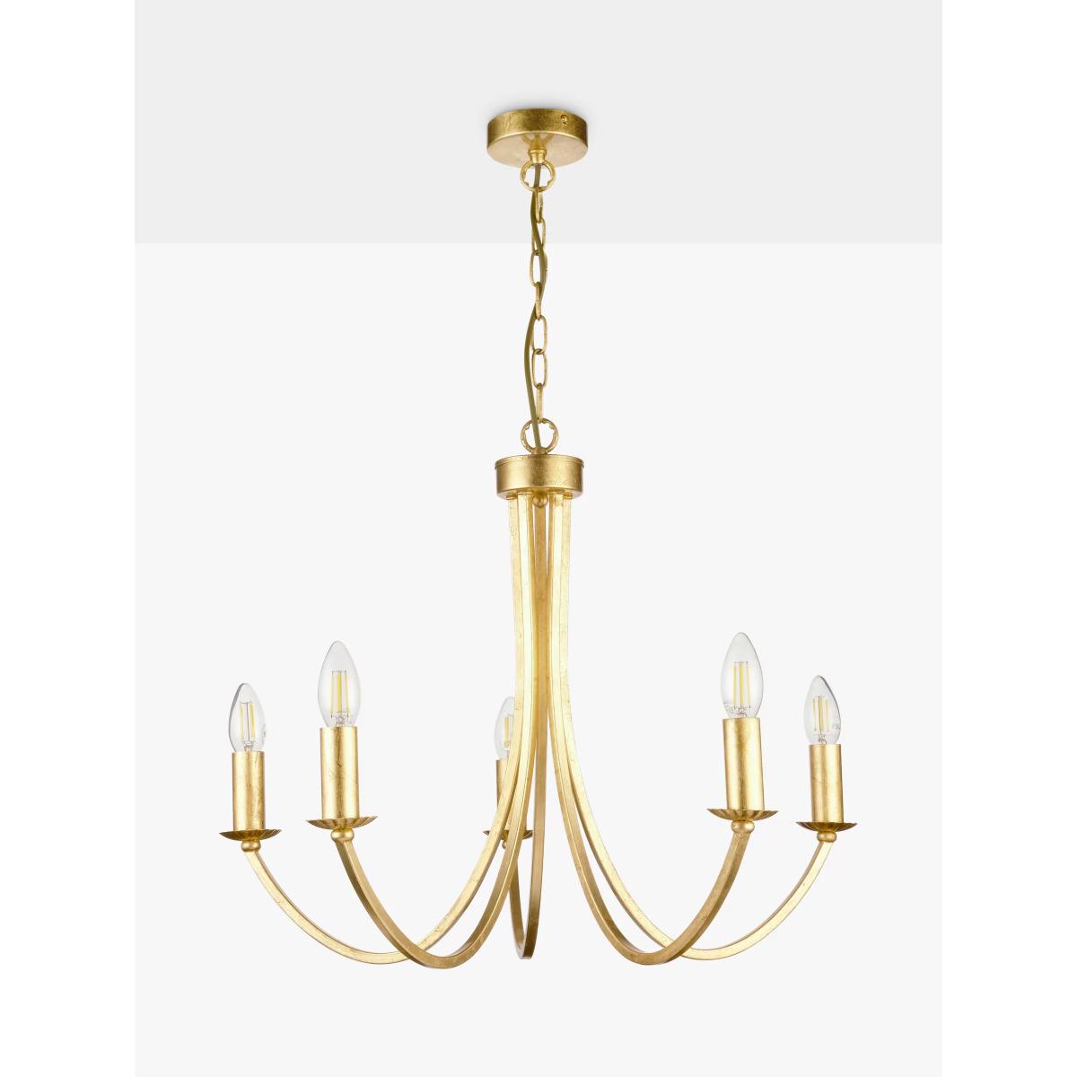 John Lewis Belle 5 Light Candelabra Ceiling Light, Gold – image 7