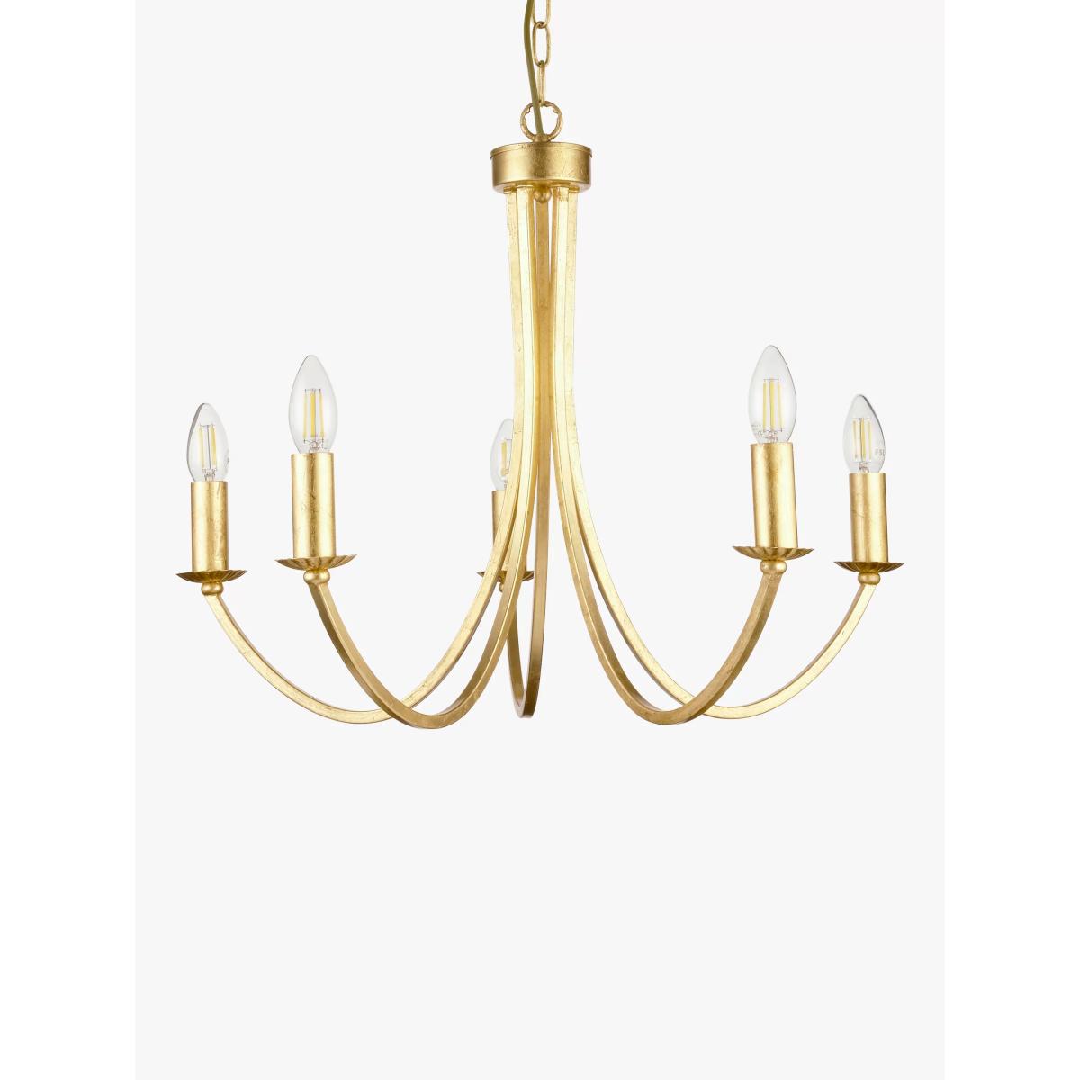 John Lewis Belle 5 Light Candelabra Ceiling Light, Gold – image 8