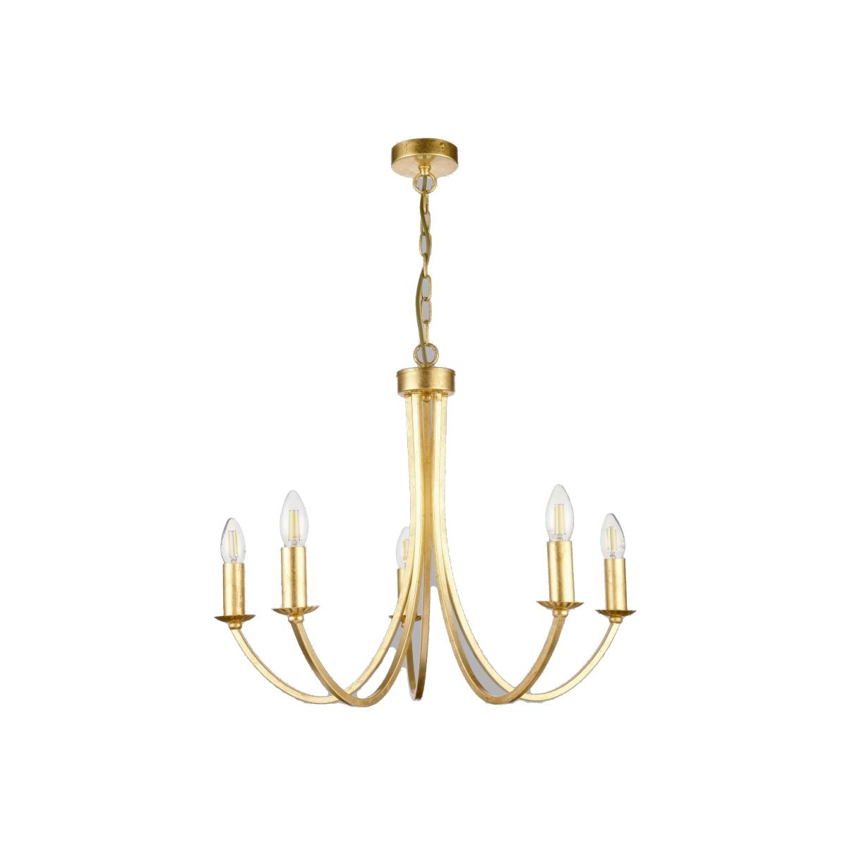 John Lewis Belle 5 Light Candelabra Ceiling Light, Gold – image 1