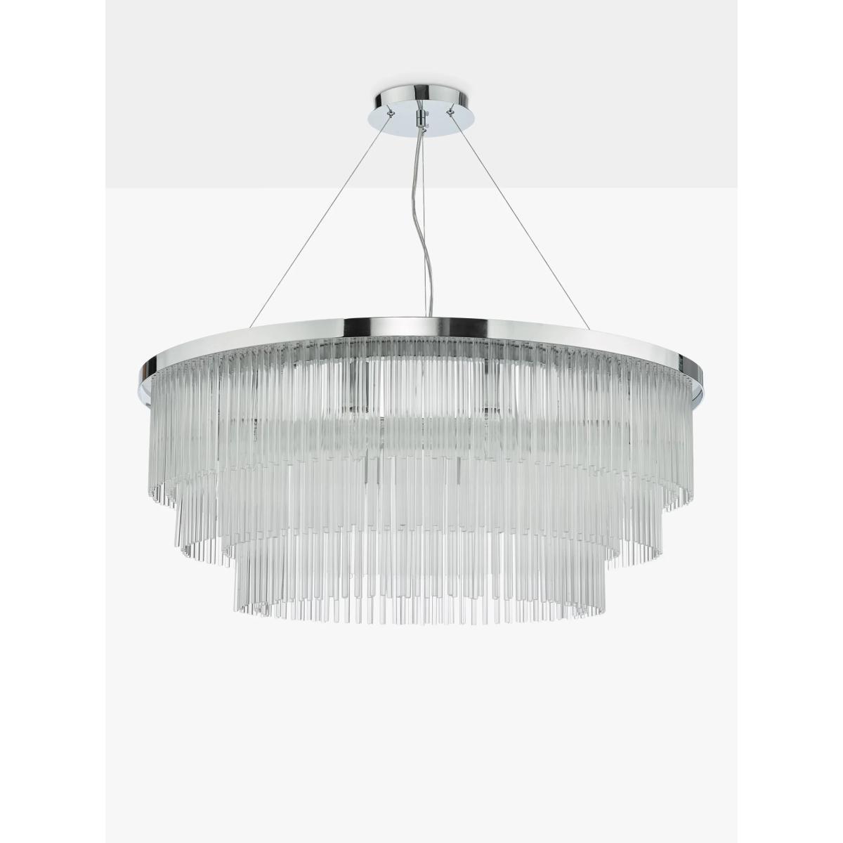 Där Alpheios Glass Chandelier Ceiling Light, Polished Chrome/Clear – image 2