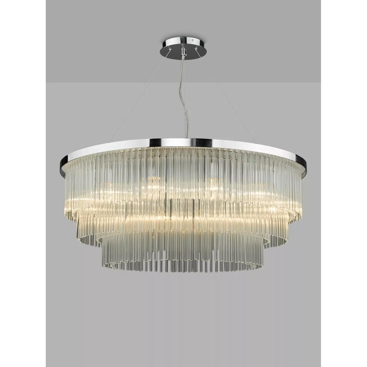 Där Alpheios Glass Chandelier Ceiling Light, Polished Chrome/Clear – image 4