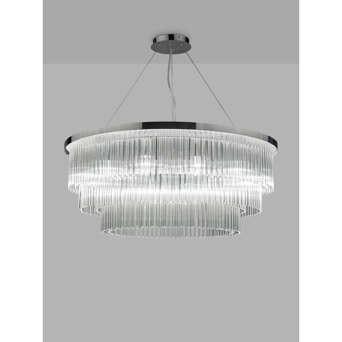 Där Alpheios Glass Chandelier Ceiling Light, Polished Chrome/Clear – image 5