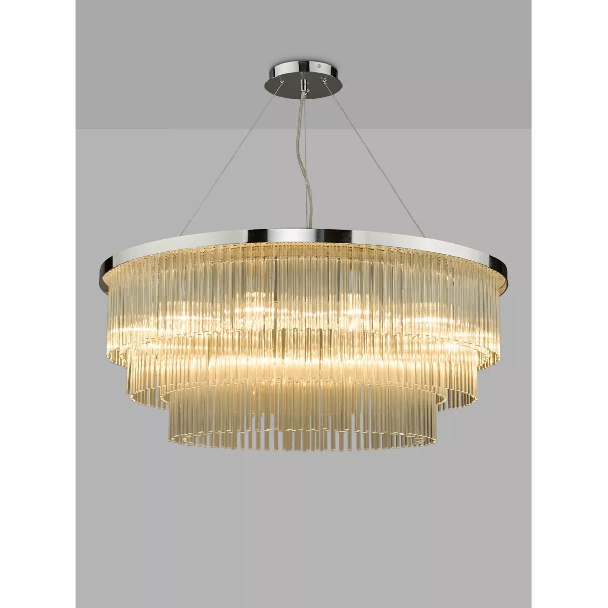 Där Alpheios Glass Chandelier Ceiling Light, Polished Chrome/Clear – image 6
