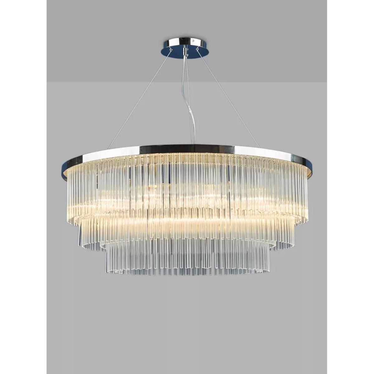 Där Alpheios Glass Chandelier Ceiling Light, Polished Chrome/Clear – image 8
