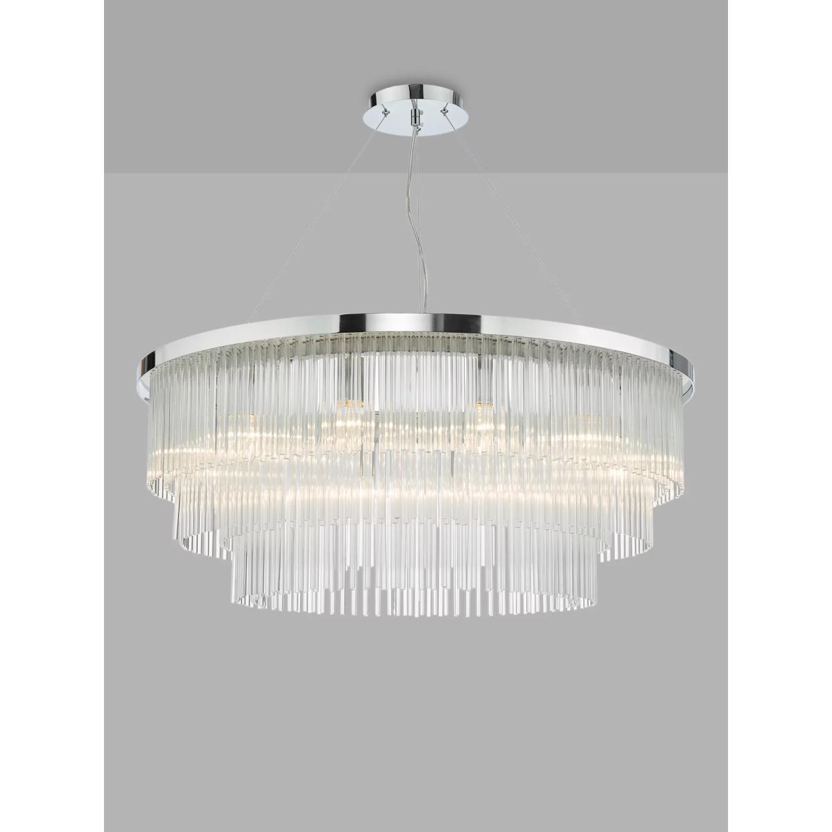 Där Alpheios Glass Chandelier Ceiling Light, Polished Chrome/Clear – image 1