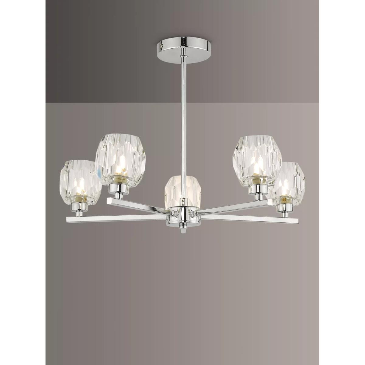Där Idina 5 Arm Semi Flush Ceiling Light, Polished Chrome – image 5