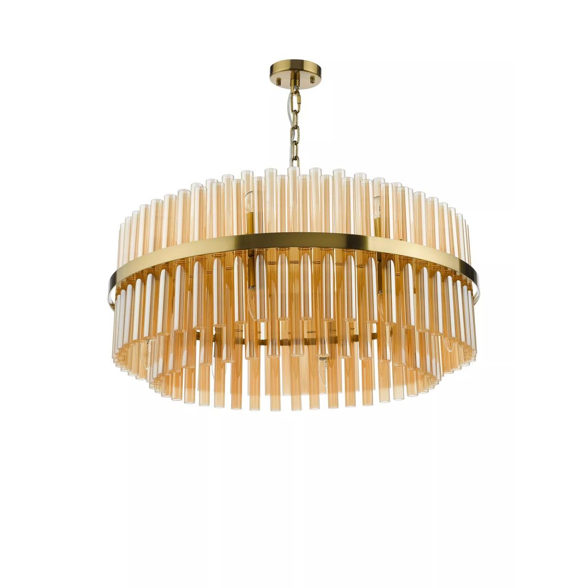 Där Imani 16 Glass Pendant Ceiling Light, Brass/Champagne – image 2