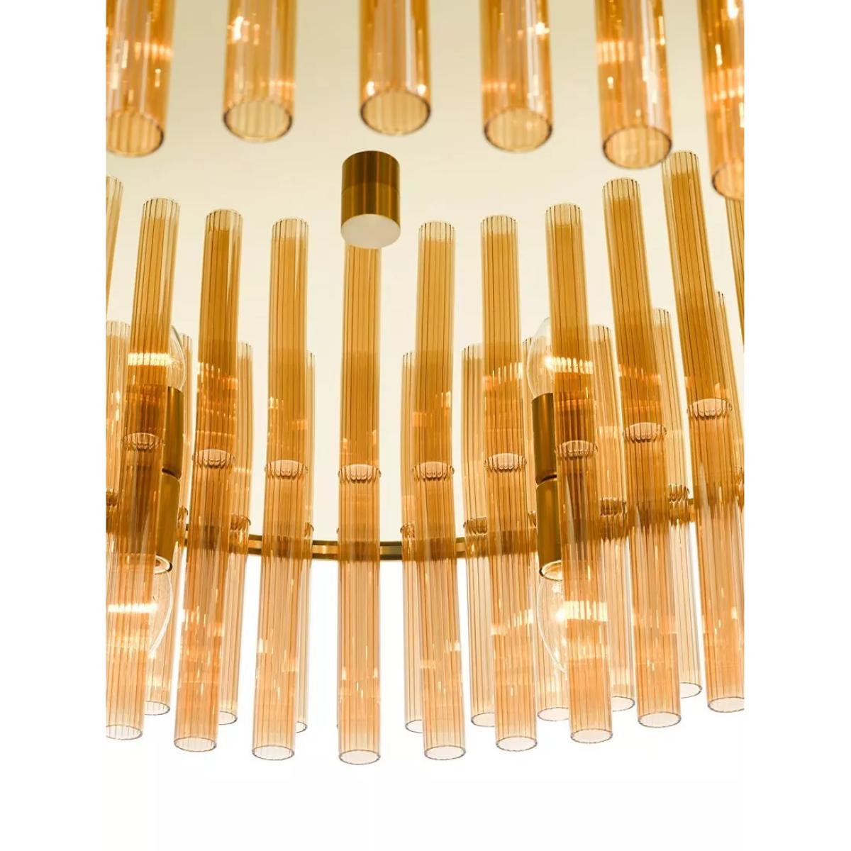 Där Imani 16 Glass Pendant Ceiling Light, Brass/Champagne – image 3