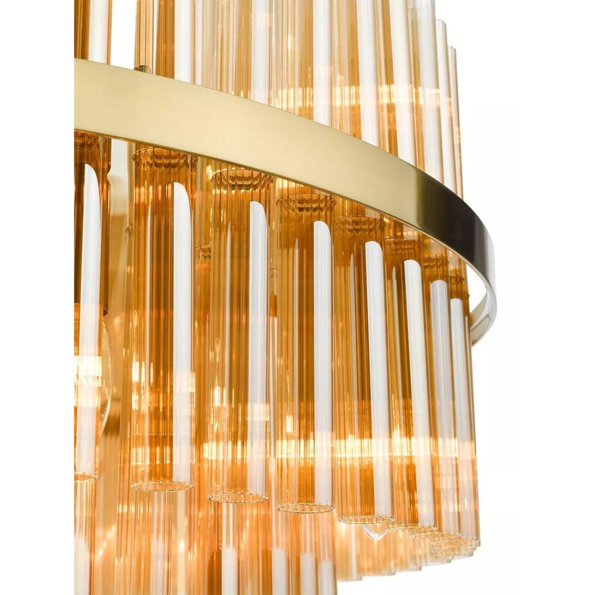 Där Imani 16 Glass Pendant Ceiling Light, Brass/Champagne – image 4