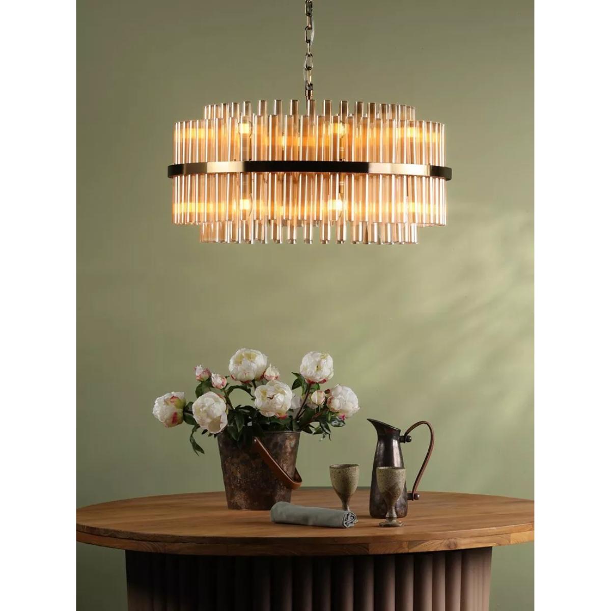 Där Imani 16 Glass Pendant Ceiling Light, Brass/Champagne – image 7