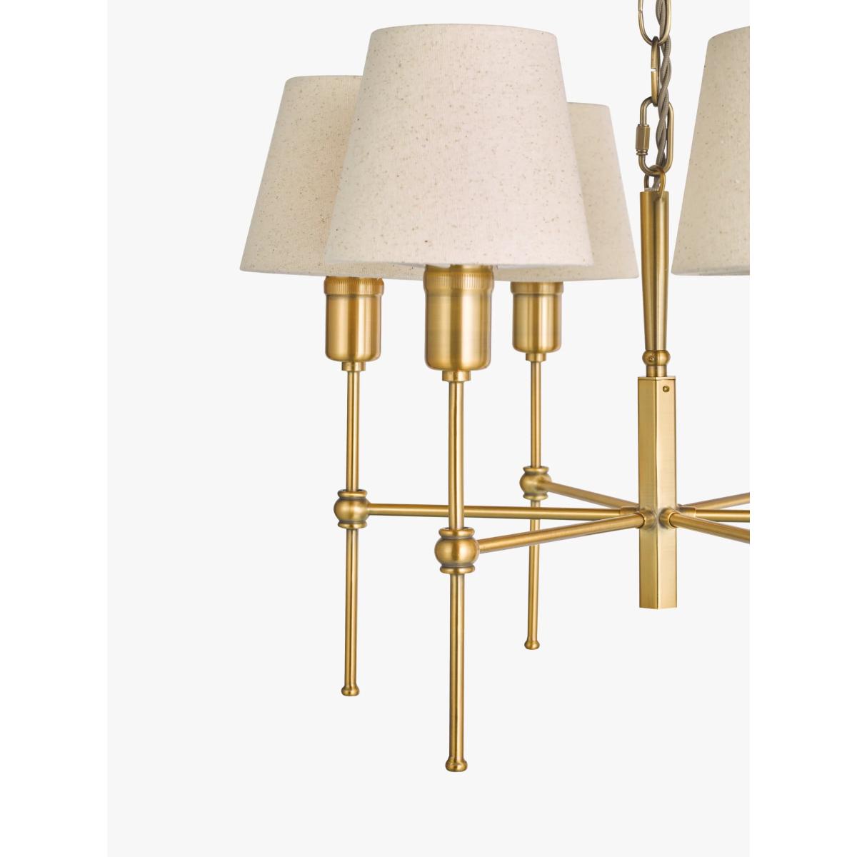John Lewis Hex 6 Arm Shaded Pendant Ceiling Light, Brass – image 4