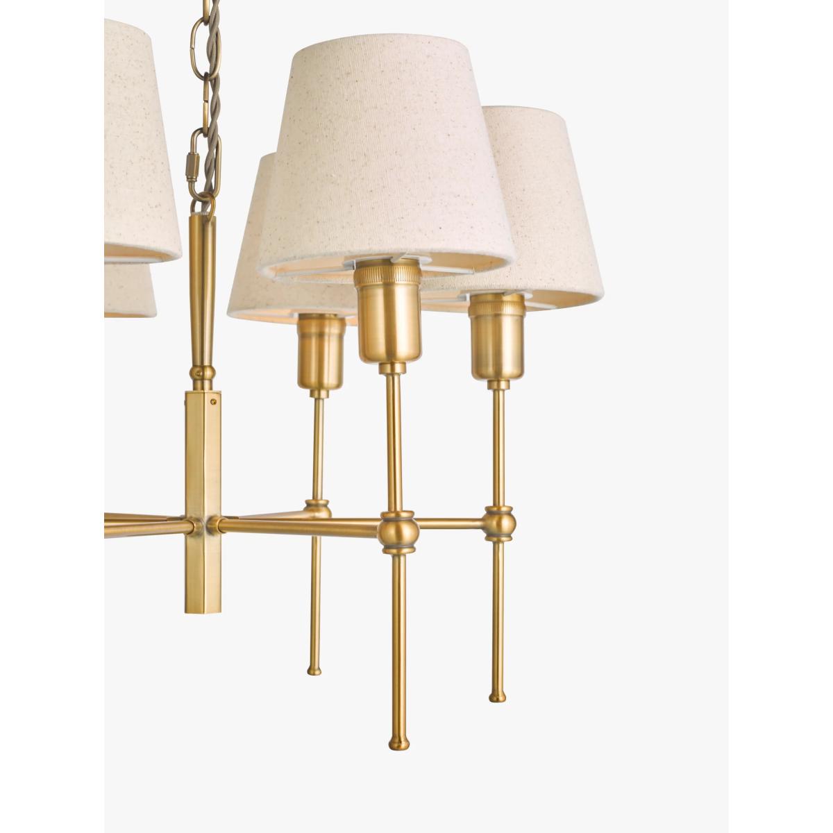 John Lewis Hex 6 Arm Shaded Pendant Ceiling Light, Brass – image 5