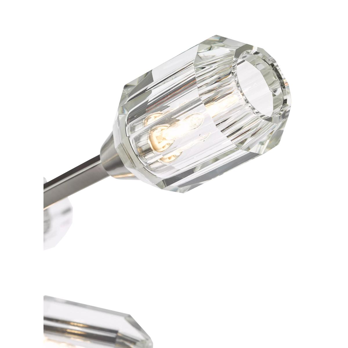 Där Zonda 6 Arm Crystal Semi-Flush Ceiling Light, Brushed Nickel – image 4