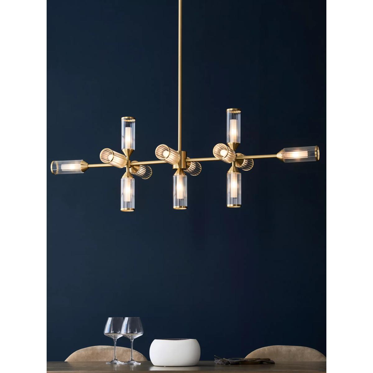 Bay Lighting Aydan 13 Arm Linear Ceiling Light, Gold – image 2