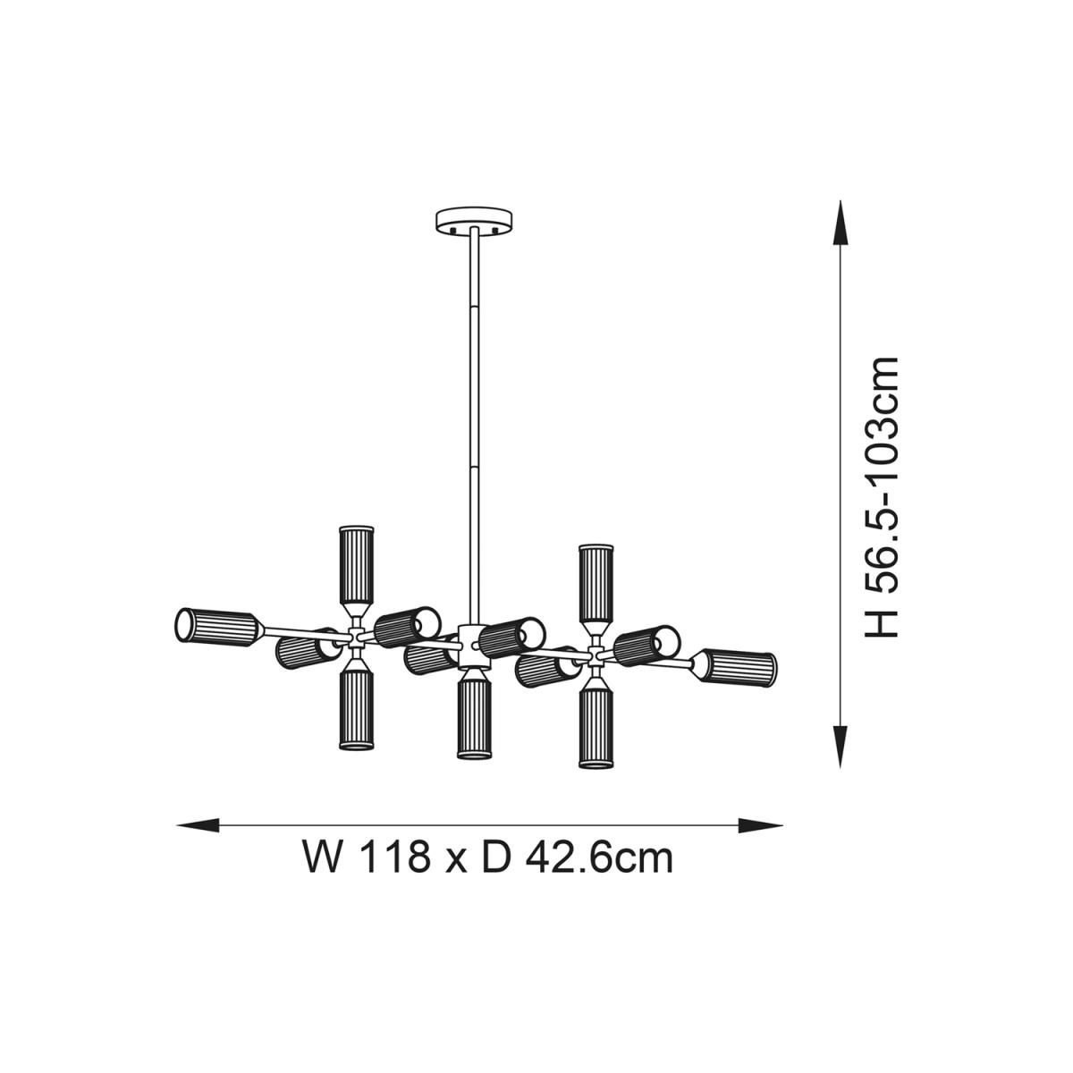 Bay Lighting Aydan 13 Arm Linear Ceiling Light, Gold – image 7