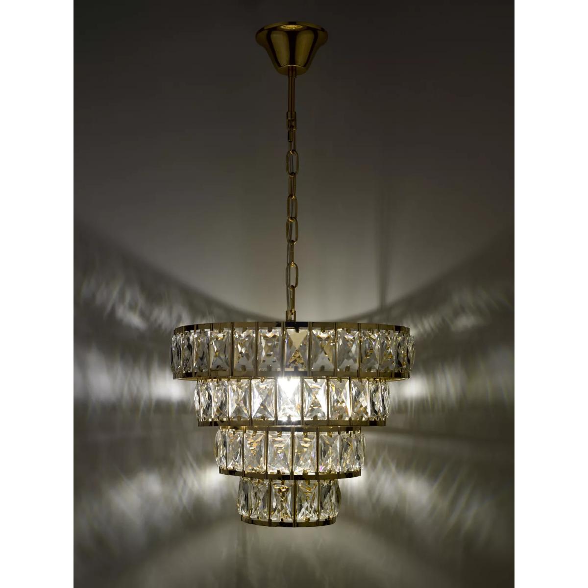 Där Cerys Crystal Chandelier Ceiling Light, Gold – image 4