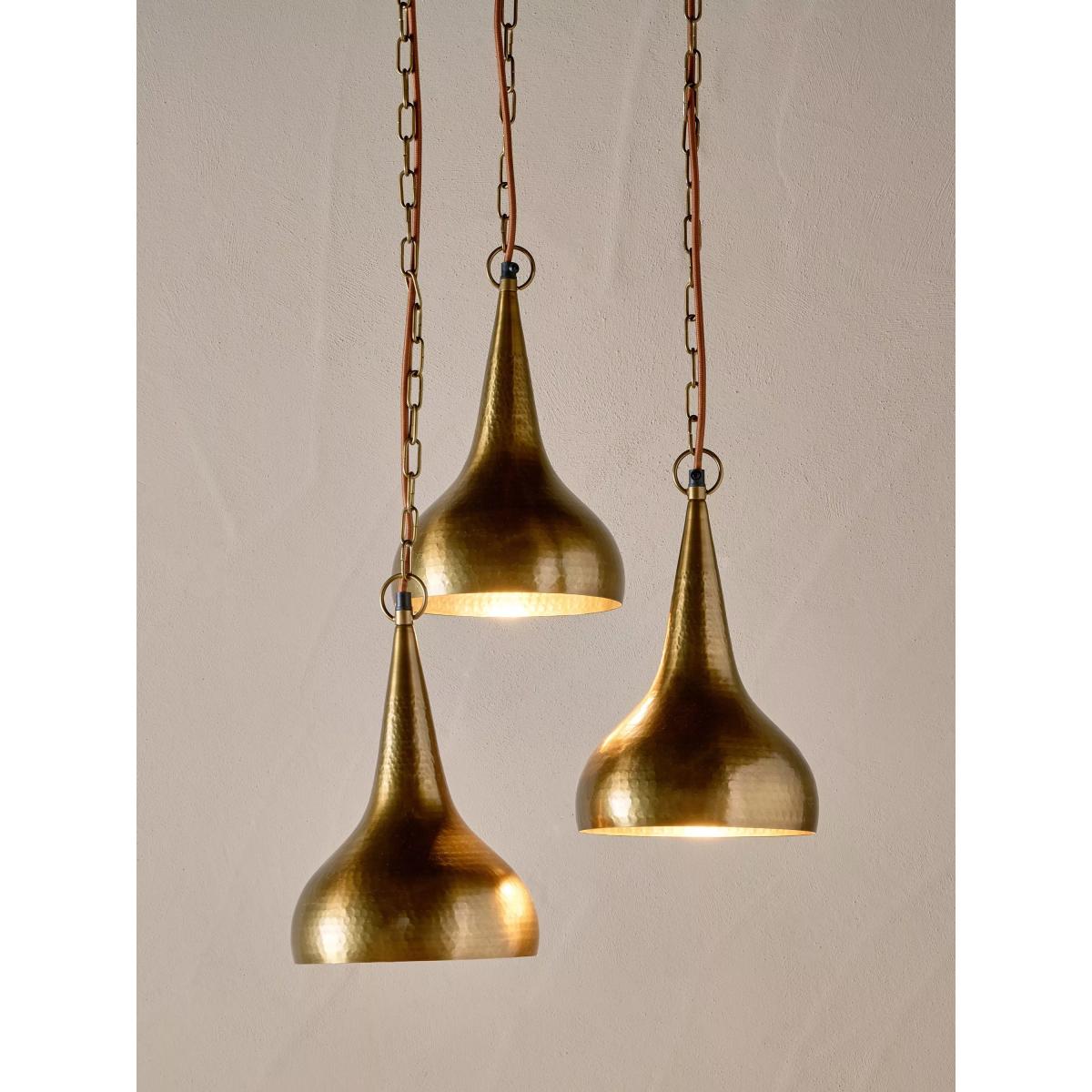nkuku Quinn Hammered Metal Cluster Pendant Ceiling Light, Antique Brass – image 2
