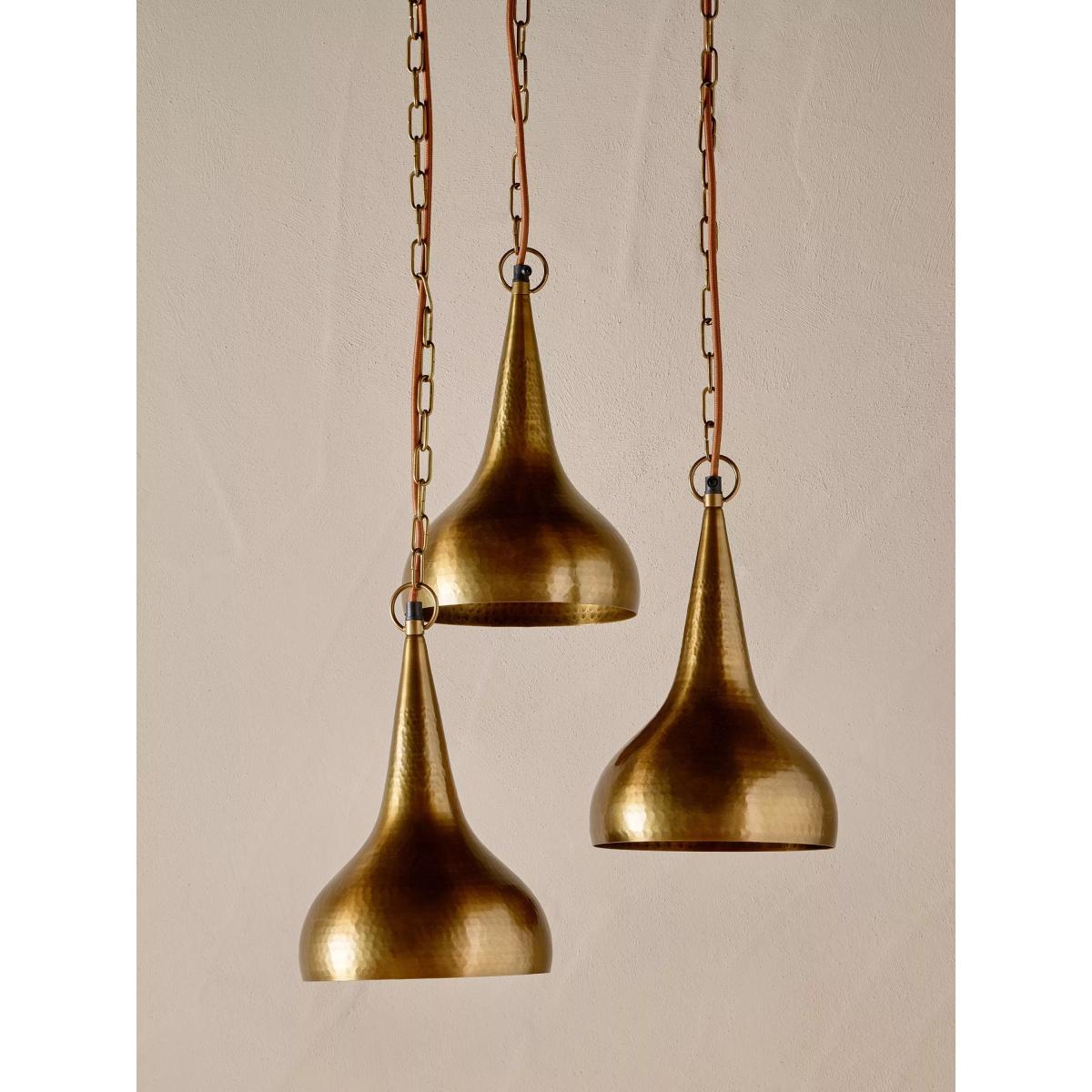 nkuku Quinn Hammered Metal Cluster Pendant Ceiling Light, Antique Brass – image 3
