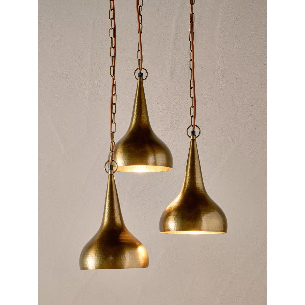 nkuku Quinn Hammered Metal Cluster Pendant Ceiling Light, Antique Brass – image 4