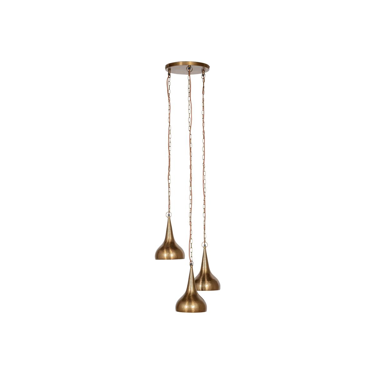 nkuku Quinn Hammered Metal Cluster Pendant Ceiling Light, Antique Brass – image 1