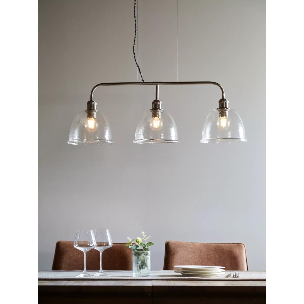 John Lewis Baldwin 3 Arm Diner Ceiling Light, Satin Nickel – image 2