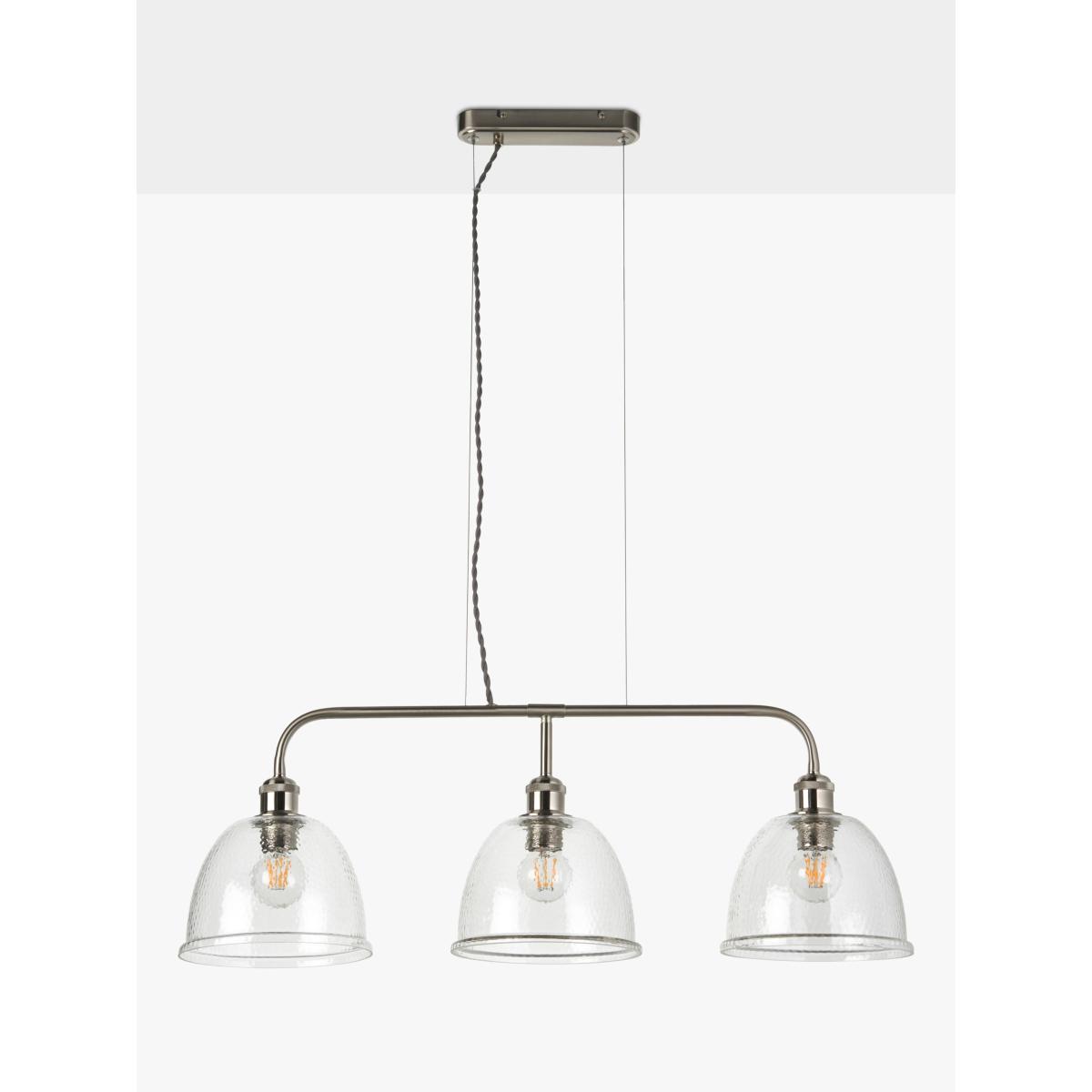 John Lewis Baldwin 3 Arm Diner Ceiling Light, Satin Nickel – image 3