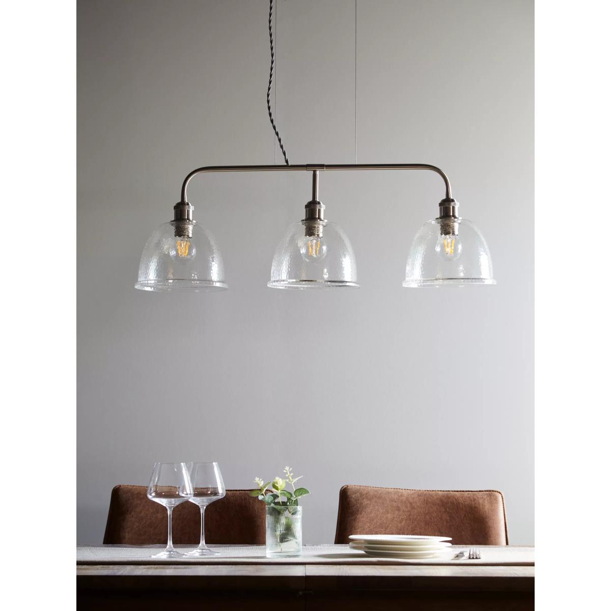 John Lewis Baldwin 3 Arm Diner Ceiling Light, Satin Nickel – image 7