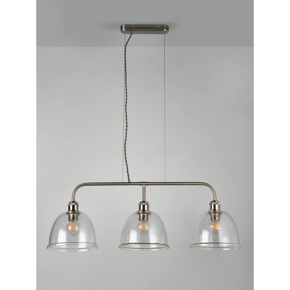 John Lewis Baldwin 3 Arm Diner Ceiling Light, Satin Nickel – image 8