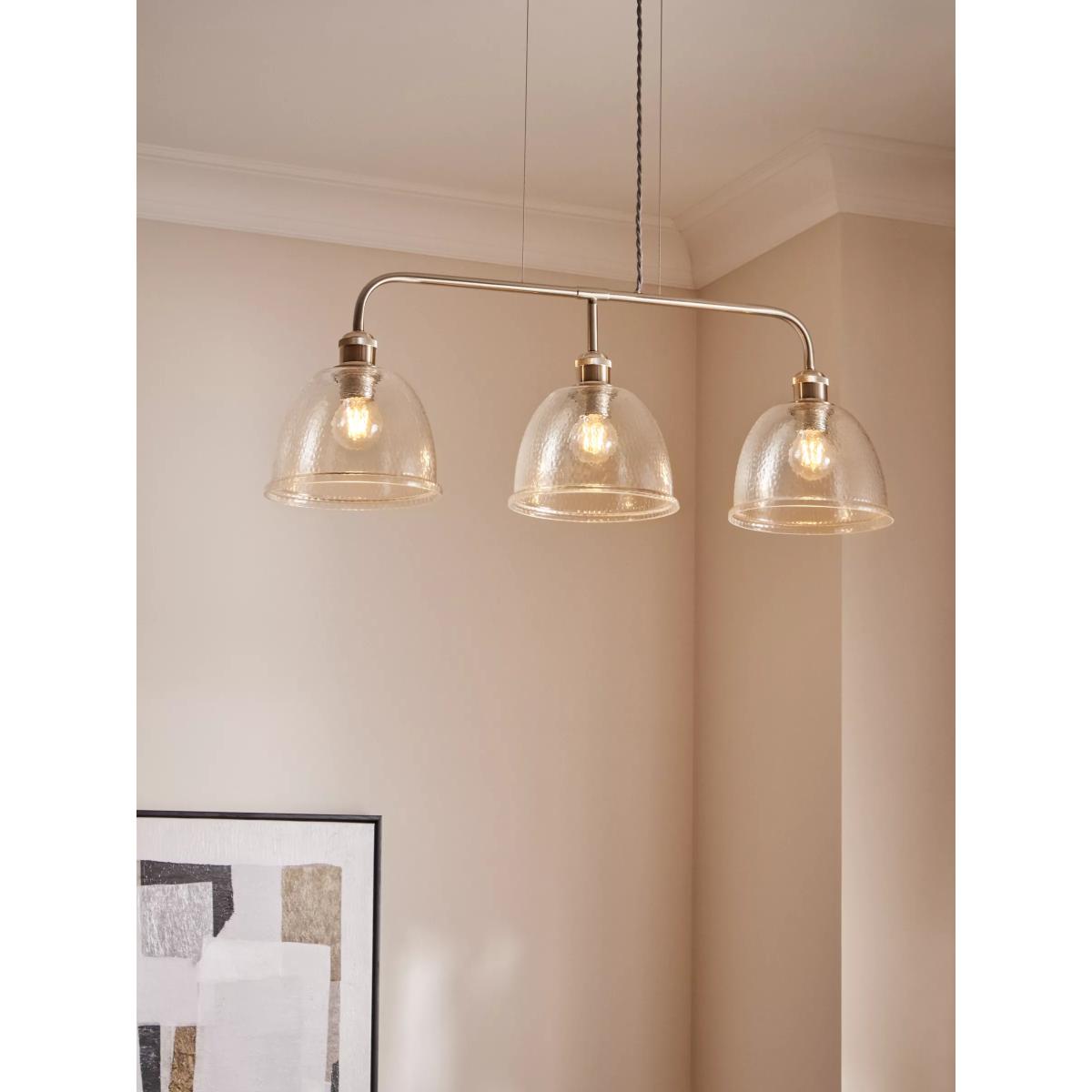 John Lewis Baldwin 3 Arm Diner Ceiling Light, Satin Nickel – image 9