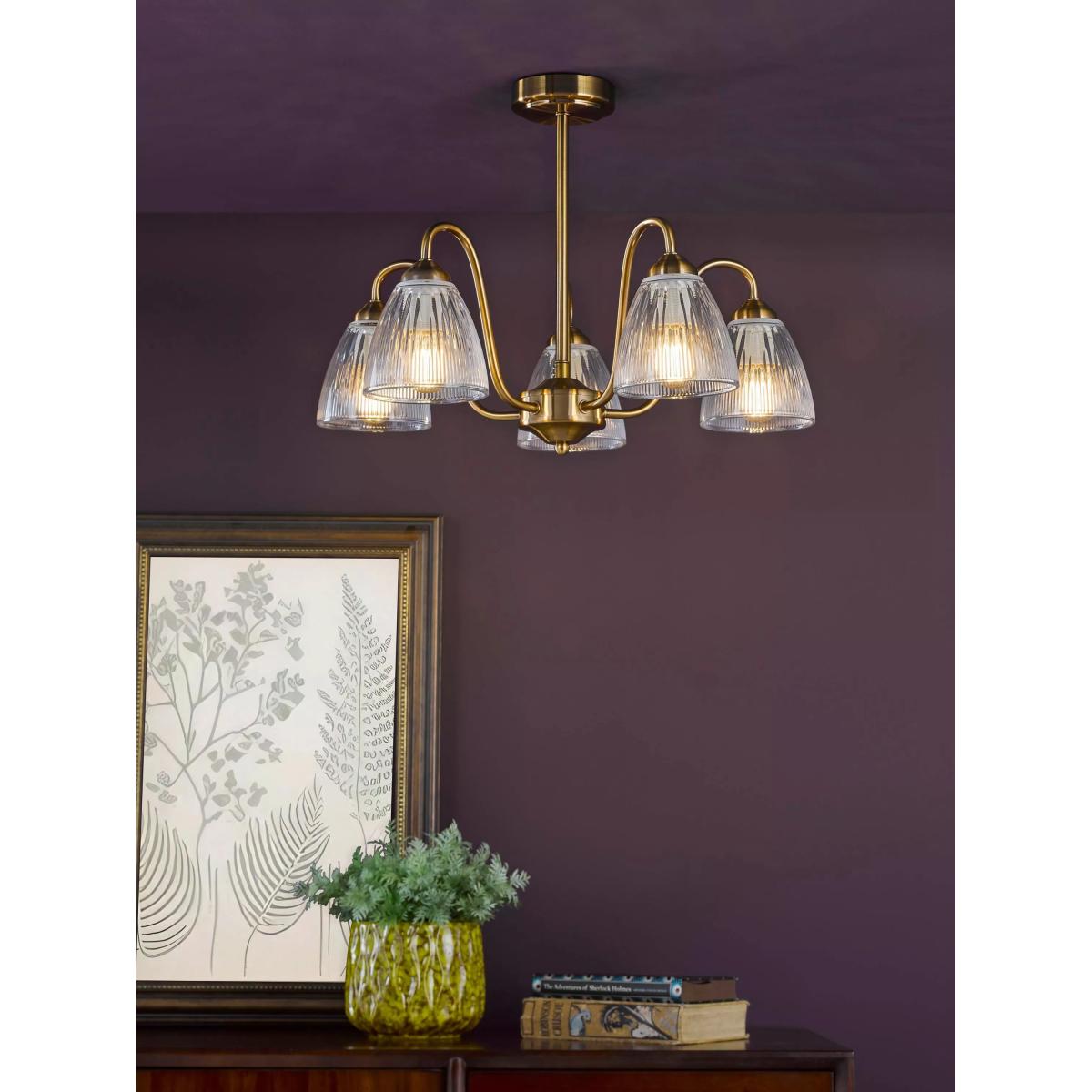 Där Glynis 5 Arm Semi Flush Ceiling Light – image 2