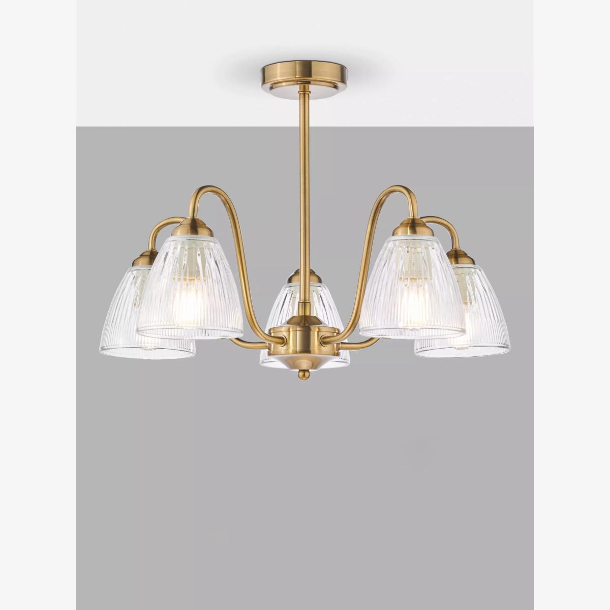 Där Glynis 5 Arm Semi Flush Ceiling Light – image 1