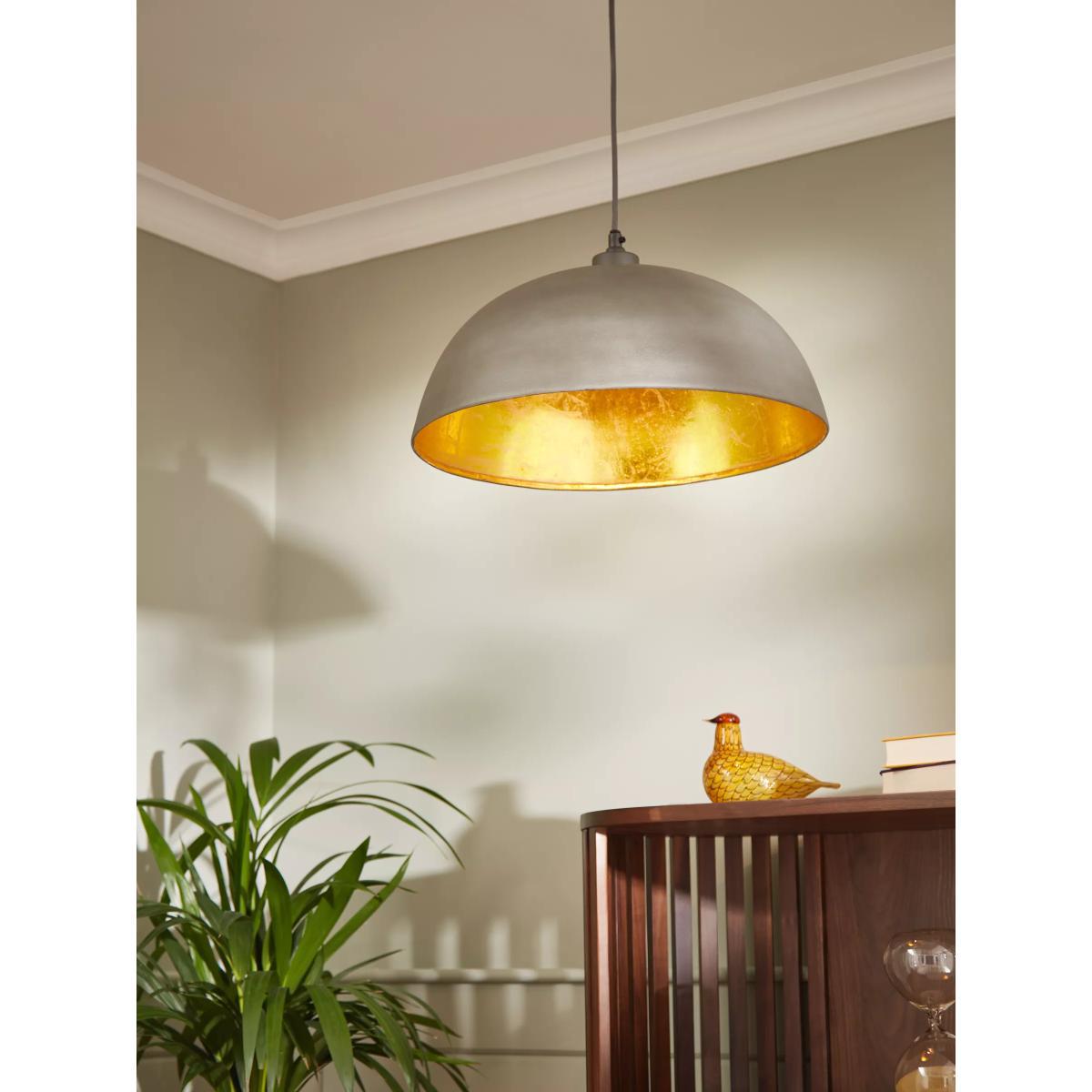 John Lewis & Partners Dome Pendant Ceiling Light, Grey/Gold – image 2