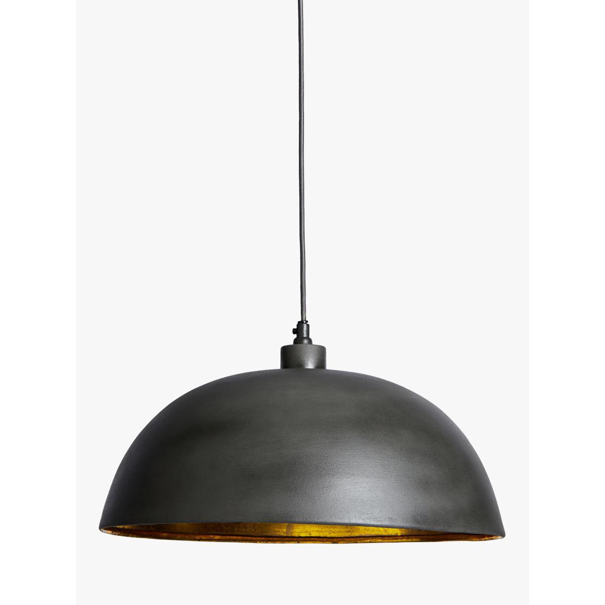 John Lewis & Partners Dome Pendant Ceiling Light, Grey/Gold – image 3